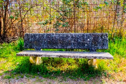 Concrete bench with grill Stock Photos
