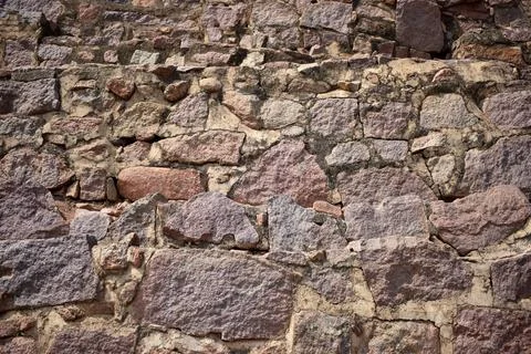 Concrete block bricks in stack for wall construction. Dirty Old Texture 库存照片