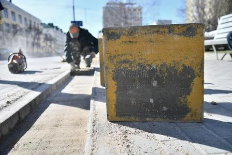 A concrete block in close-up! Stock Photos