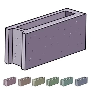 Concrete block for construction and building materials Illustrazione stock