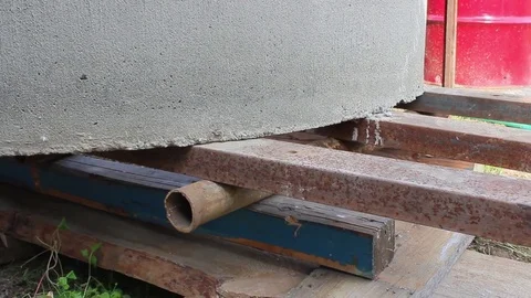 The concrete block fell when it moved Stock Footage 75279811