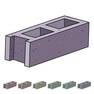 Concrete block graphic representing construction and building material Stock Illustration