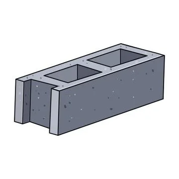 Concrete block illustration representing construction and building material Ilustración de archivo