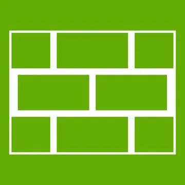 Concrete block wall icon green Ilustración de archivo