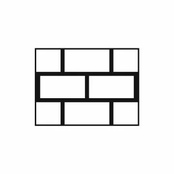 Concrete block wall icon, simple style Ilustración de archivo