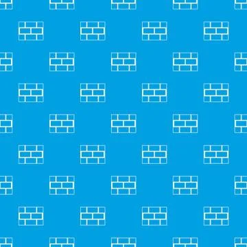 Concrete block wall pattern seamless blue Stock Illustration