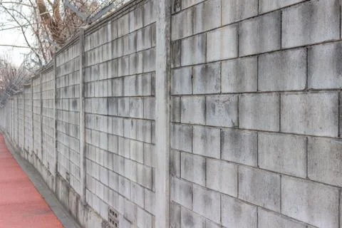 Concrete block wall 库存照片