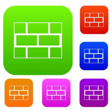 Concrete block wall set collection Ilustración de archivo