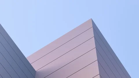 Concrete block wall on skyline, wall design,architecture,animation.3D render Stock Footage 308932723