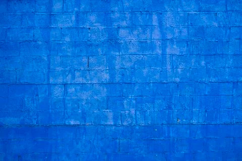 Concrete block wall texture painted blue Stock Photos