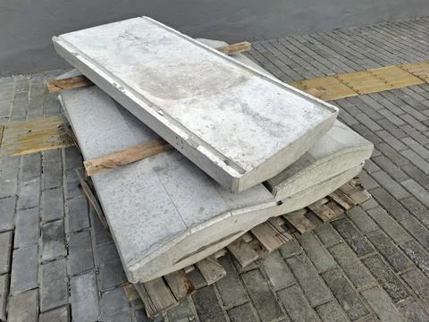 Concrete blocks at construction site 写真素材