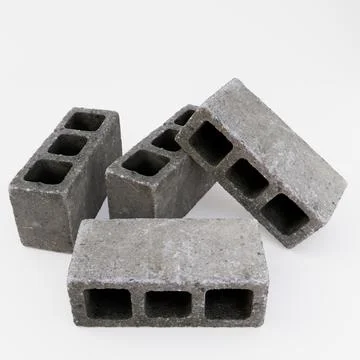 Concrete blocks isolated on white background Иллюстрация