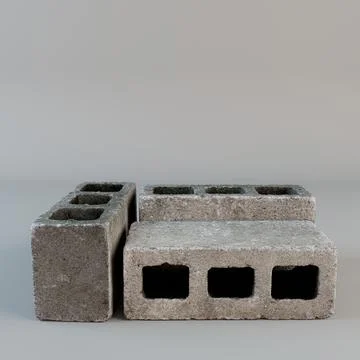 Concrete blocks isolated on white background 库存插图