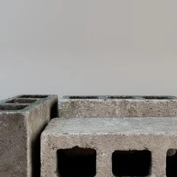Concrete blocks isolated on white background Stock Illustration