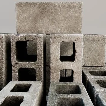 Concrete blocks isolated on white background 库存插图