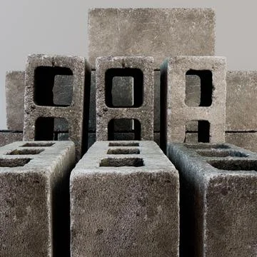 Concrete blocks isolated on white background Stock Illustration