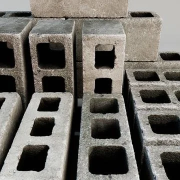 Concrete blocks isolated on white background Stock Illustration