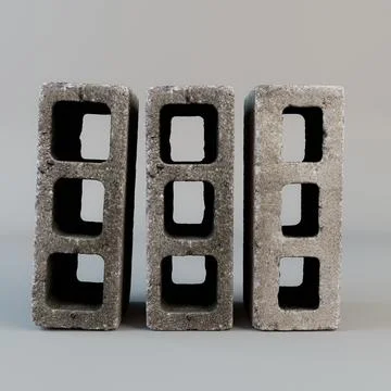 Concrete blocks isolated on white background Stock Illustration