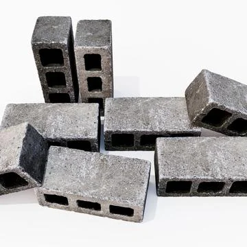 Concrete blocks isolated on white background Illustrazione stock