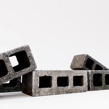 Concrete blocks isolated on white background Illustrazione stock
