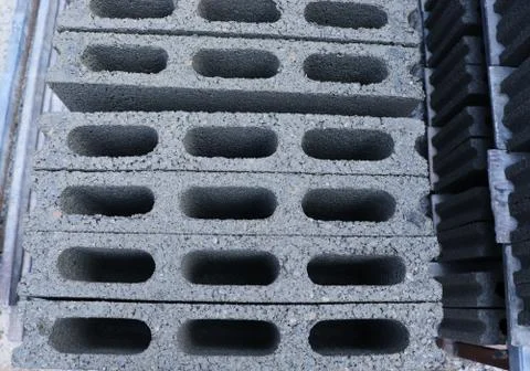 Concrete blocks stacking on the ground Stock Photos