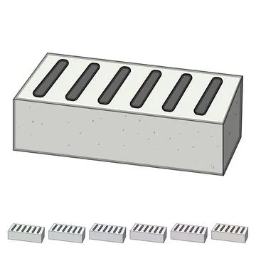 Concrete breeze block featuring multiple ventilation slots Stock Illustration