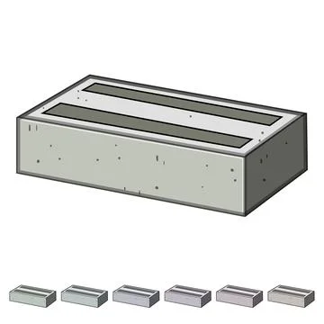 Concrete brick vector graphic building material element Stock Illustration