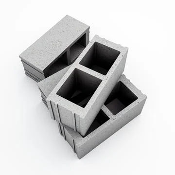 Concrete bricks isolated on white background Stock Illustration