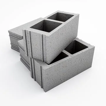 Concrete bricks isolated on white background Stock Illustration