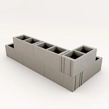 Concrete bricks isolated on white background Stock Illustration