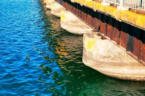 Concrete bridge columns Stock Photos