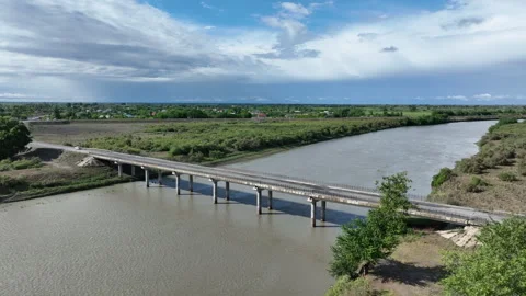Concrete bridge over the river Video stock 280343441
