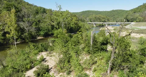 Concrete Bridge Over The River Within Devils Backbone Wilderness In Missouri Stock Footage 325785236