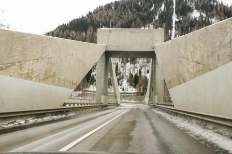 Concrete bridge structures. Stock Photos