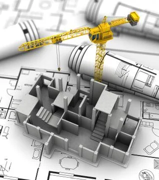 Concrete building construction Stock Photos