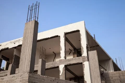 Concrete building is under construction Stock Photos