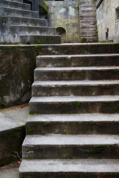 Concrete bunker steps vertical Stock Photos