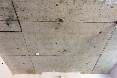 Concrete ceiling from the developer in the new building Stock-Fotos