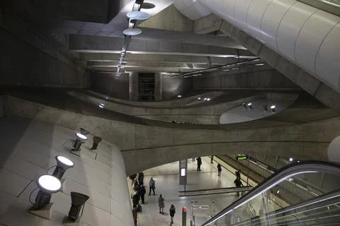 Concrete Ceiling Structure at Kalvin Ter Metro Station Stock Photos
