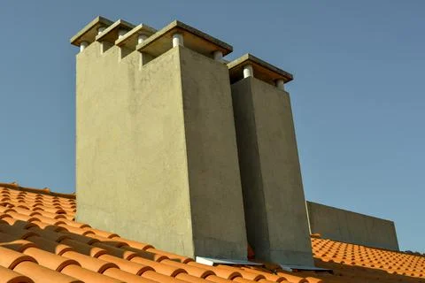 Concrete Chimney Set Stock Photos