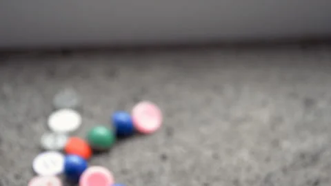 On the concrete the colored buttons are Stock Footage 93497657