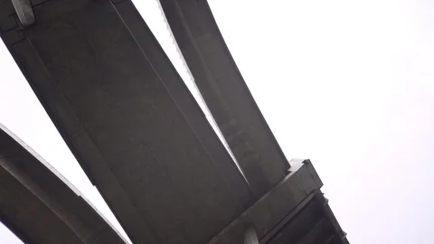 Concrete column of bridge architechture 90 degrees high angle view Stock Footage 91463033