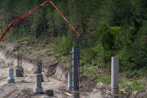 Concrete column under construction Foto stock