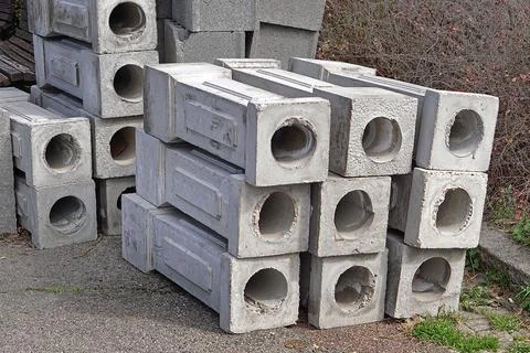 Concrete columns pillars Stock Photos