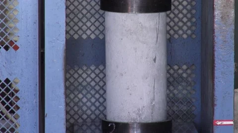Concrete Compression Testing Machine - Climactic Moment: Concrete Bursts Stock Footage 40217359