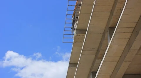 Concrete construction of building Stock Footage 40870545