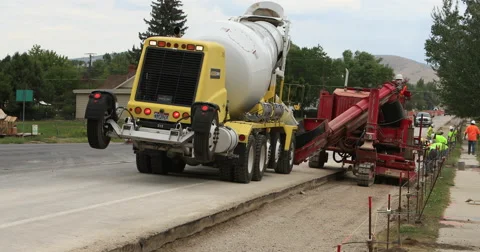 Concrete construction highway replacement DCI 4K Stock Footage 66325782