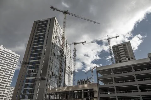 Concrete constructions of the construction site Photos