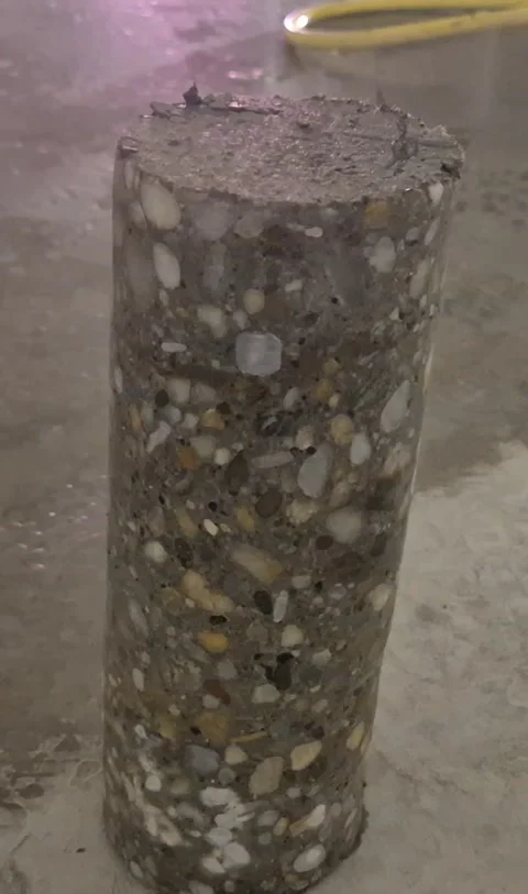 Concrete Core Sample with Rebar, Vertical 9:16 Stock-Footage 337055451