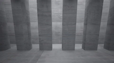 Concrete corridor interior. Animation. 3D rendering. Stock Footage 62091143